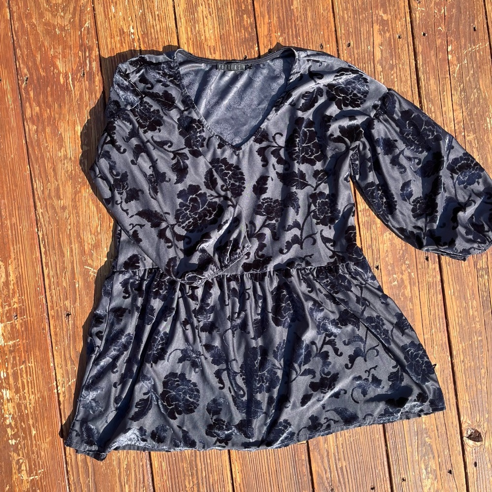 velvet floral shirt